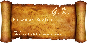 Gajdusek Kozima névjegykártya